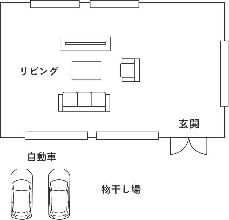 40-50坪の分譲された土地の一般的なプラン図